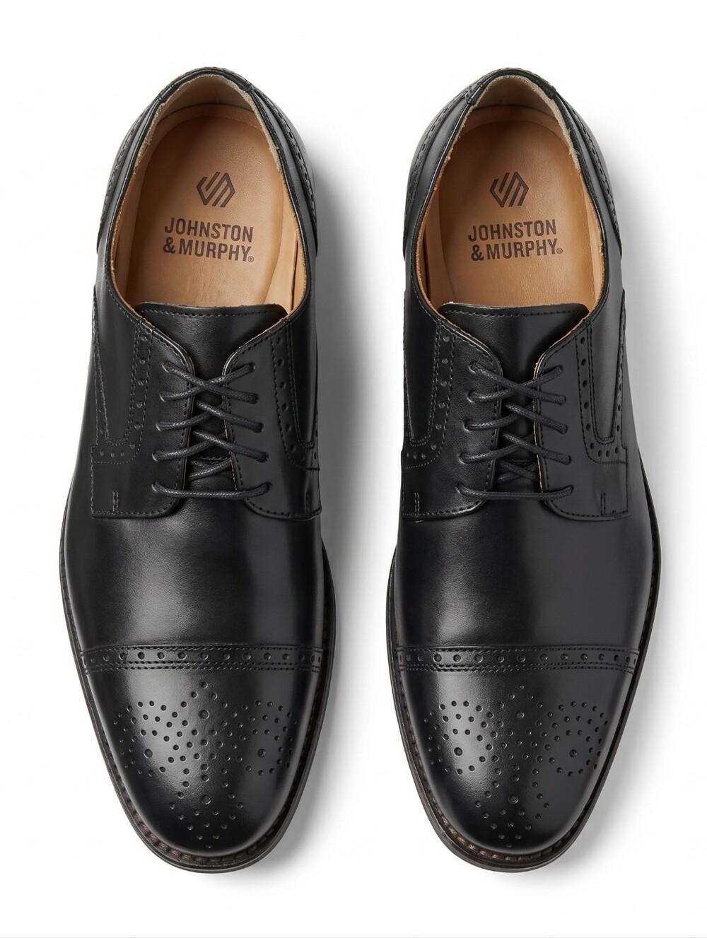 JOHNSTON & MURPHY Conrad Cap Toe Oxford Size 8M Black
